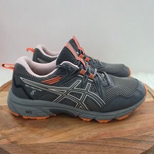 Asics Gel-Venture 8 Grey Orange Trail Running Shoes Womens 9 Wide 1012A706